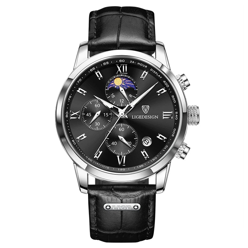Leather Chronograph Watch
