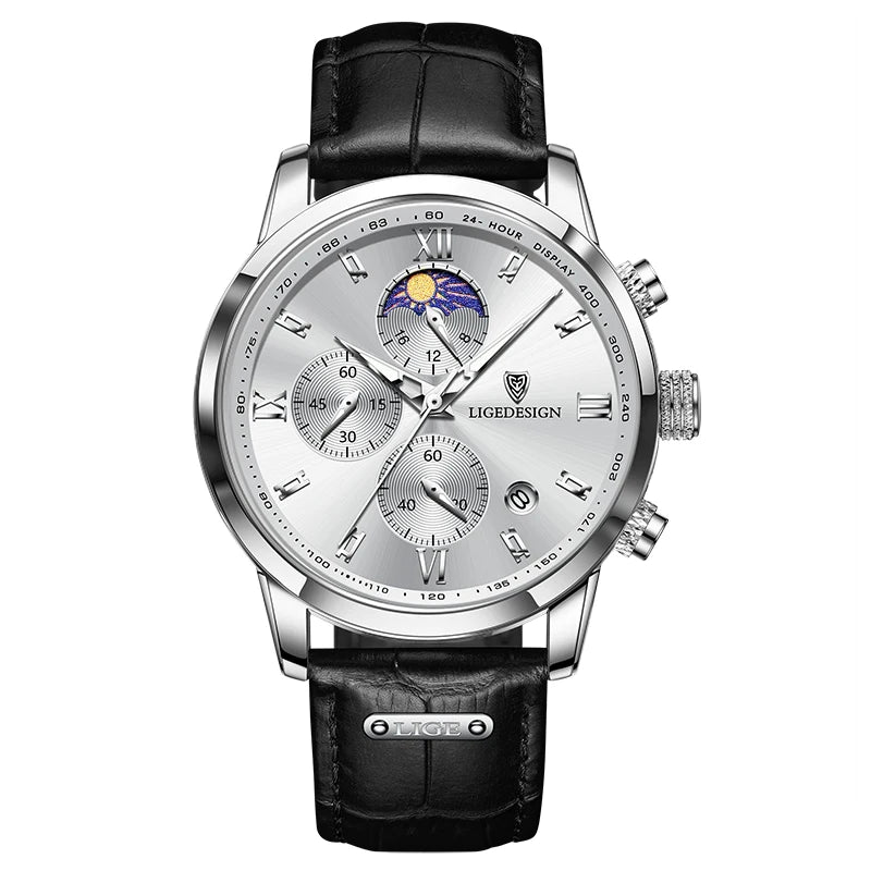 Leather Chronograph Watch