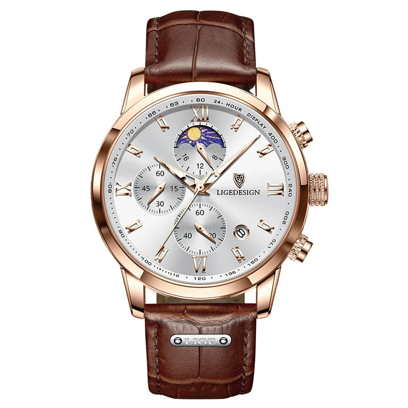 Leather Chronograph Watch